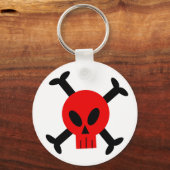 赤いスカルとクロスボーンキーチェーン キーホルダー (正面)