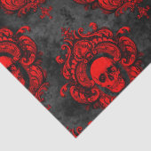 赤いスカルとゴシック様式の黒いデコパージュ 薄葉紙 (詳細)