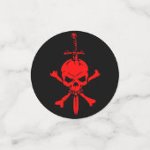 赤いスカルと剣ハロウィーン コンフェッティ (スモール正面)