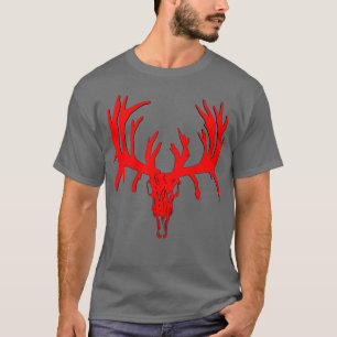 赤いスカルはカスタマイズ Tシャツ