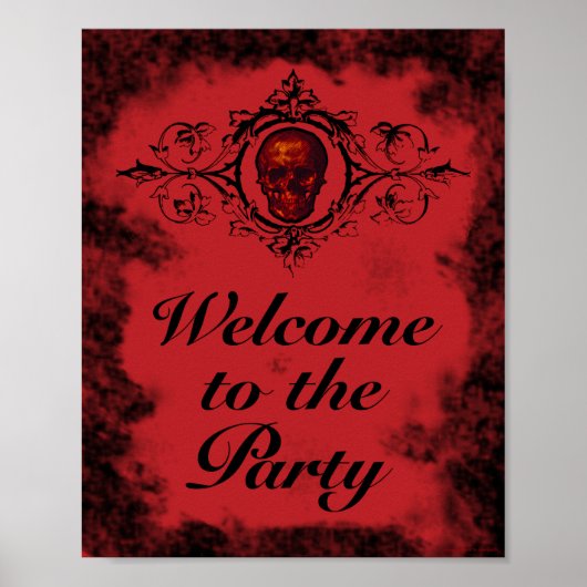 赤いスカルようこそパーティー ポスター (正面)