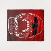 赤いスカルを叫ぶ – スカル タペストリー (正面(横))