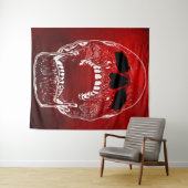 赤いスカルを叫ぶ – スカル タペストリー (インサイチュ(横))