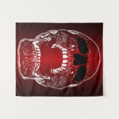 赤いスカルを叫ぶ – スカル タペストリー (正面(横))