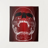 赤いスカルを叫ぶ – スカル タペストリー (正面)