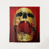 赤いスカルを叫ぶ – スカル タペストリー (正面)