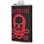 赤いスカルパーソナライズされた、 フラスク (左)