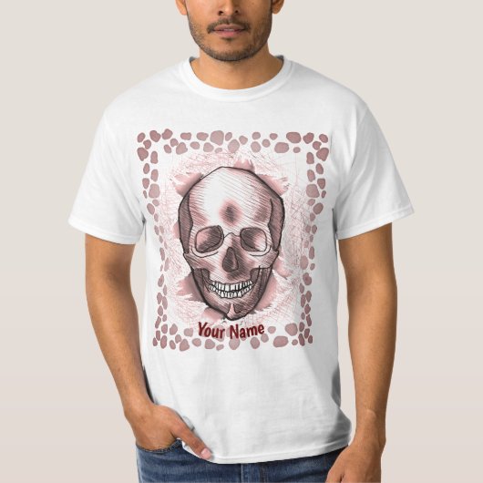 赤いスカルブレイクアウト Tシャツ (正面)