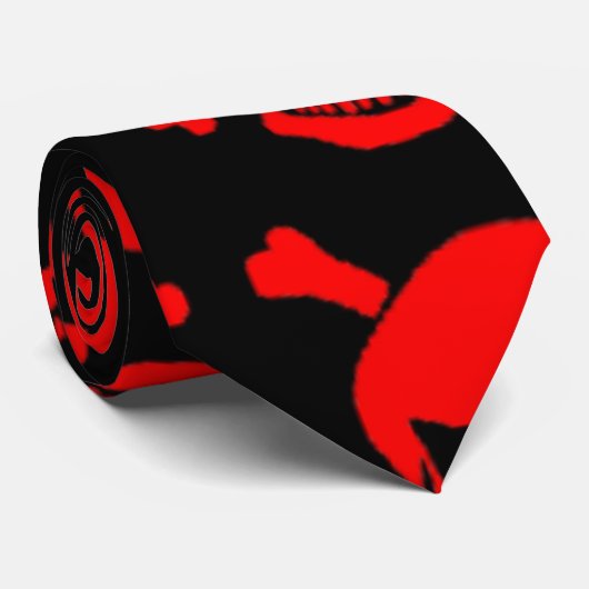 赤いスカル ネクタイ (ロール)