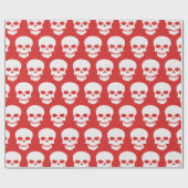 赤いスカル ラッピングペーパー (フラット)