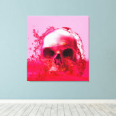 赤いスカル（水） キャンバスプリント (インサイチュ (ウッドフロア))