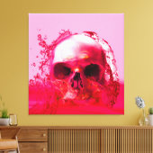 赤いスカル（水） キャンバスプリント (インサイチュ (リビング))