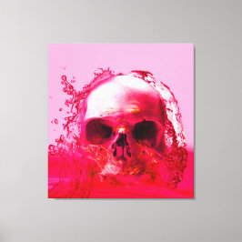 赤いスカル(水) キャンバスプリント