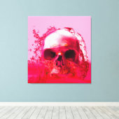 赤いスカル（水） キャンバスプリント (インサイチュ (ウッドフロア))