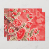 赤いスカーフに花が付いている ポストカード (正面/裏面)