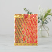 赤いスカーフに花が付いている 箔シーズンポストカード (立ち正面)