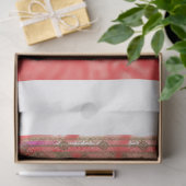 赤いスカーフに花が付いている 薄葉紙 (ギフト)