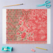 赤いスカーフに花が付いている 薄葉紙 (クラフト)