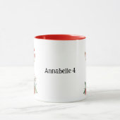 赤いスカーフのマグカップ付きクリスマスディアー マグカップ (中央)