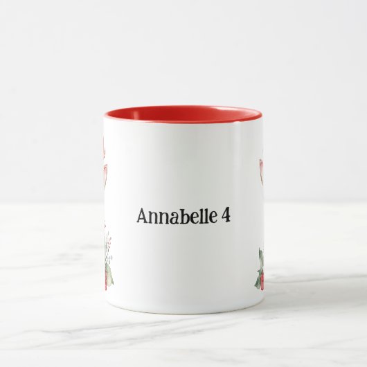 赤いスカーフのマグカップ付きクリスマスディアー マグカップ (中央)