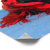 赤いスカーフの黒いトイプードルパピー ポスター (角)