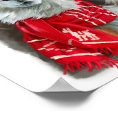 赤いスカーフを巻いたシャギーなラマ ポスター (角)