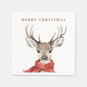 赤いスカーフを巻いた聖降誕祭のお祭り騒ぎ スタンダードカクテルナプキン (正面)