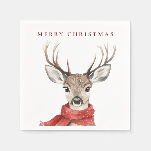 赤いスカーフを巻いた聖降誕祭のお祭り騒ぎ スタンダードカクテルナプキン (正面)
