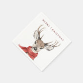 赤いスカーフを巻いた聖降誕祭のお祭り騒ぎ スタンダードカクテルナプキン (角)