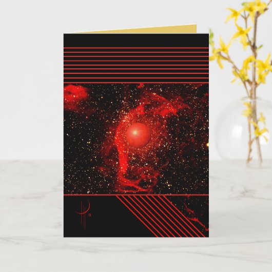 赤いスカーフ カード (黄色い花)