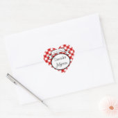 赤いスクリプト – キッチンから – Jar/ラベル ハートシール (封筒)