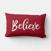 赤いスクリプ信じトのクリスマスピロー ランバークッション (裏面)