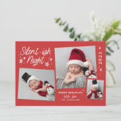 赤いスクリプ静かト風の夜3写真コラージュ シーズンカード (スタンド正面)