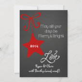 赤いスクロカスタマイズール写真ホリデーカード シーズンカード (裏面)