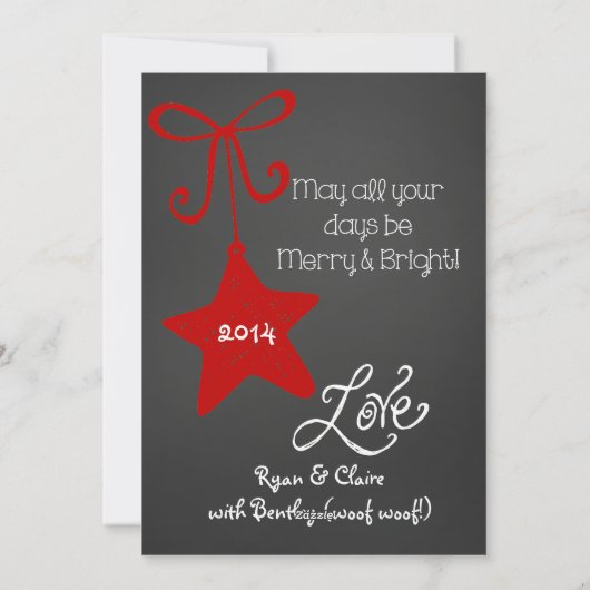 赤いスクロカスタマイズール写真ホリデーカード シーズンカード (裏面)