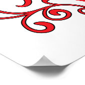 赤いスクロールとハートの名前と60周年 ポスター (角)