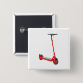 赤いスクーター 缶バッジ (正面&裏面)