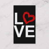 赤いスケッチされたハートと白黒愛 名刺 (裏面)