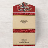 赤いスケルトン新郎新婦ゴシッ結婚クの オールインワン招待状 (外側)