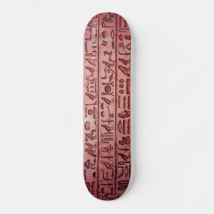 赤いスケートボードの古代エジプト文字 スケートボード