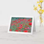 赤いスコットランドのケシ カード (黄色い花)