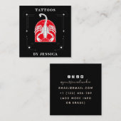 赤いスコーピオのイラスト タトゥーアーティスト ミスティック スクエア名刺 (正面/裏面)