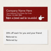 赤いスタイリッシュお客様紹介報酬カード (正面&裏面)