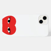 赤いスタイリッシュかわいいハート（目を白く） Case-Mate iPhoneケース (裏面 (横))