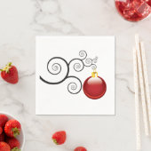 赤いスタイリッシュクリスマスの飾り スタンダードカクテルナプキン (インサイチュ)