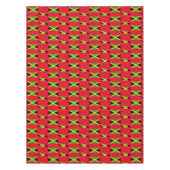 赤いスタイリッシュジャマイカの地図 |ジャマイカ国旗 テーブルクロス (正面)