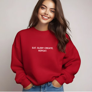 赤いスタイリッシュスリープ食べリピートのスローガンの作成 Tシャツ