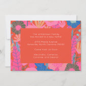 赤いスタイリッシュフローラ我々は新しい家を移動 案内状 (正面)