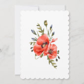 赤いスタイリッシュポピーの花50th誕生日招待状 招待状 (裏面)