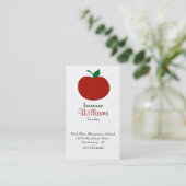 赤いスタイリッシュ格子状アップル先生名刺 予約カード (スタンド正面)